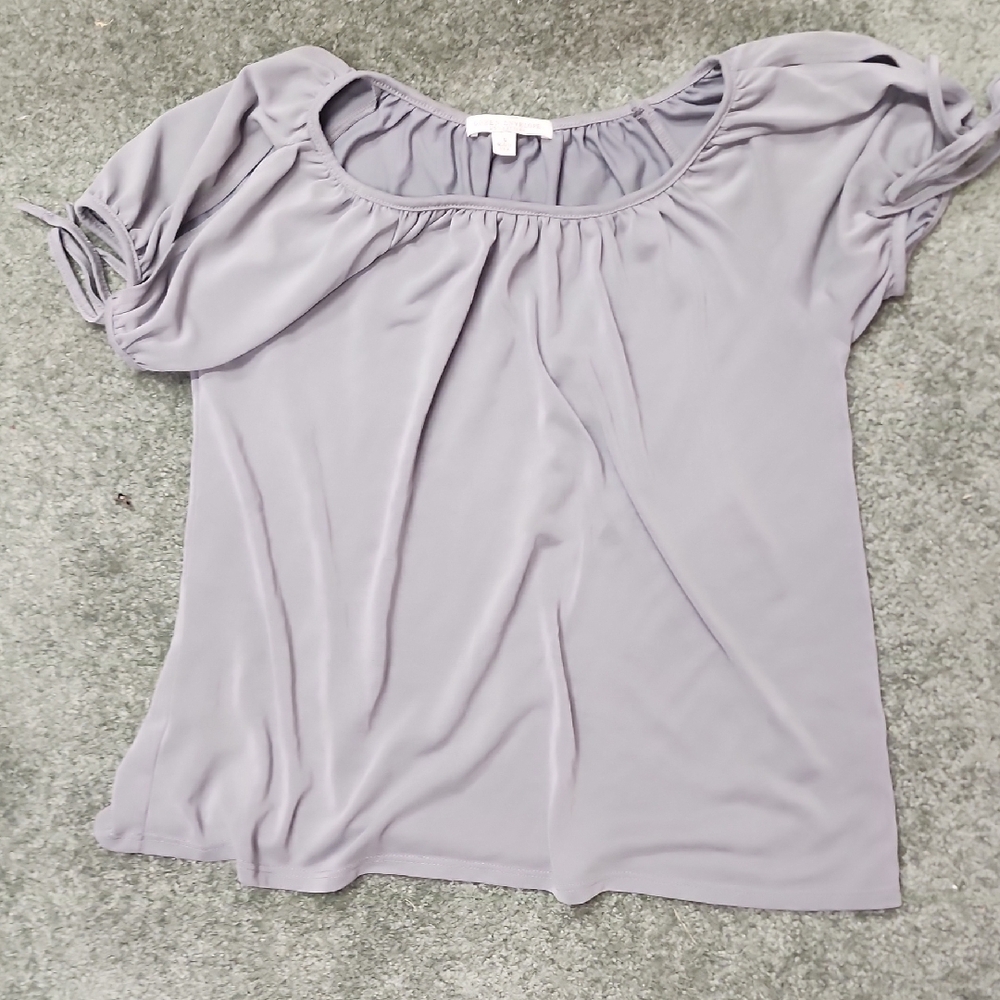 Green Envelope Soft Gray Blouse